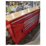 Husky 61" Wood Top Mobile Work Bench, Red