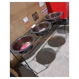 Platinum Pets 3 Bowl Raised Pet Food/Water Bowls