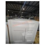 30" W x 21.5" D x 34" H White Vanity w/o Top