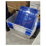 Clear Storage Totes with Lids Lot, 17"ï¿½23"ï¿½10"