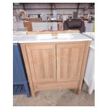 30" x 19" x 35" bathroom sink vanity, cracked sink