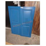 15" W x 24" H blue wood shutters set