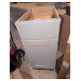 15" W x 25" D x 34" H gray cabinet base