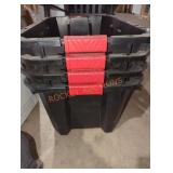 4 husky black 25 gal totes with no lids