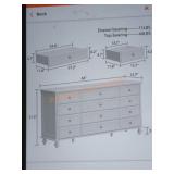 FUFU&GAGA White Wooden 12-Drawer Chest