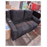 Lifestyle Solutions Black Microfiber Loveseat