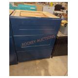 24" W x 22" D x 35" H blue 3 drawer cabinet base