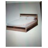 Baxton Studio ash walnut 4 drawer queen size bed