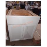 27" x 24" x 35" white cabinet base with doors