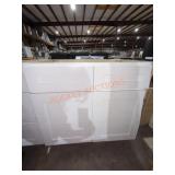 36" W x 24" D x 34.5" H White Base Cabinet