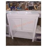 30" W x 18.5" D x 35.5" H White Vanity with Top