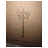 Villa Nueva 96" 3 light black gold outdoor lamp