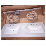 HDC 61"W x 22"D Double Sink Vanity Top