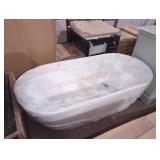 HDC Aldrich 59 in. Acrylic Flat Bottom Bathtub