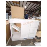 36" W x 18.5" D x 34" H White Vanity w/o Top