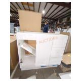 36" W x 18.5" D x 34" H White Vanity w/o Top