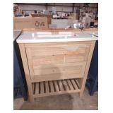 30" x 19" x 34" brown bathroom vanity