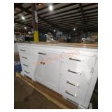 60" W x 22" D x 33" H White Vanity with Top