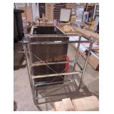 Stainless metal stand 26" W x 10.5" D x 33" H