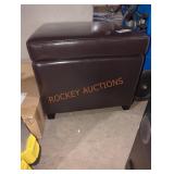 Brown ottoman with storage underneath 17" x 25"
