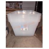 6 Sterilite 56 qt totes with no lids