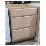 24"Wï¿½24"Dï¿½34.5"H Wood 3-Drawer Base Cabinet