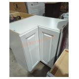 White corner lazy Susan cabinet