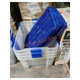 Clear Storage Totes with Lids Lot, 17"ï¿½23"ï¿½10"