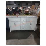 OVE White Double Sink Bathroom Vanity