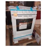 White compact apartment size gas stove