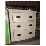 24"Wï¿½18"Dï¿½23"H White 3-Drawer Nightstand