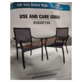 Phi Villa Outdoor Metal Patio Chairs Set, 2
