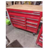 Red Husky 42" W x 18" D x 37" H 9 drawer tool