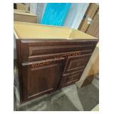 36" x 21" x 34" brown cabinet base