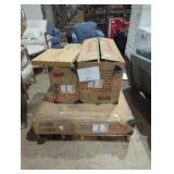 Brown/White Dining Table with 6 Chairs Set