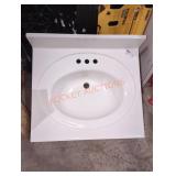 25" x 23" white bathroom sink