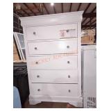31"W×16"D×48.5"H White 5-Drawer Dresser