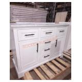 48"W×19"D×34.5"H White/Marble Bathroom Vanity