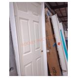 28" white 6 panel interior door in frame