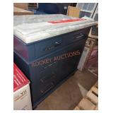 36"W×22"D×35"H Blue Bathroom Vanity