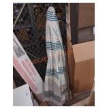 Striped Patio Umbrella with Fringe