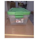 Sterilite 15 qt 2 totes with green lids