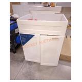 24" x 21" x 19" white laundry sink cabinet