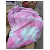 Pastel Tie-Dye Plush Throw