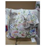 Printed/Embroidered Bunny Throw Pillow