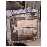 Full/Queen Blue Stripe Comforter Set