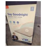 Say goodnight queen size memory foam topper