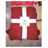 Charter Club Red Knit Throw