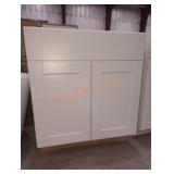 30"Wï¿½24"Dï¿½34.5"H White Sink Base Cabinet