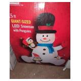 9.5ft. Giant sized LED Snowman and penguins
